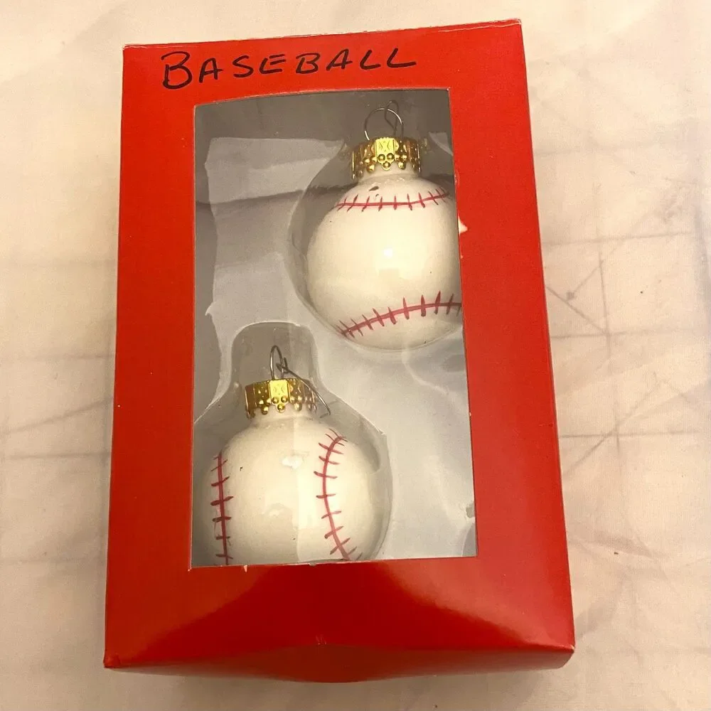 #4059 Baseball Christmas ornaments 1 1/4 inch
